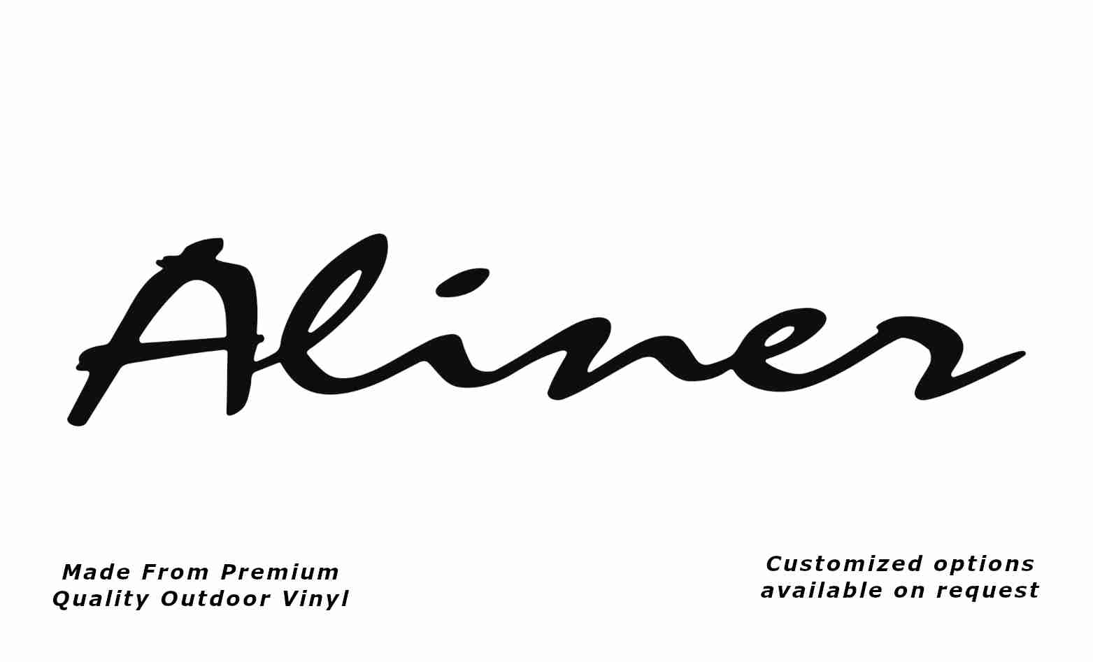 Avan aliner caravan replacement vinyl decal sticker in black.