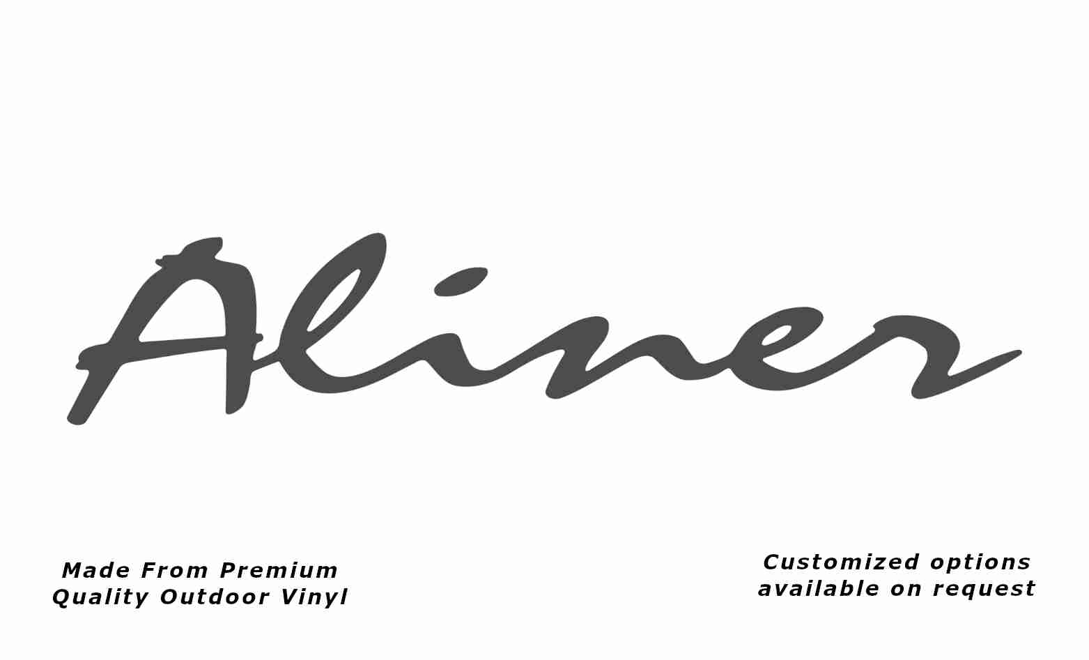 Avan aliner caravan replacement vinyl decal sticker in dark grey.