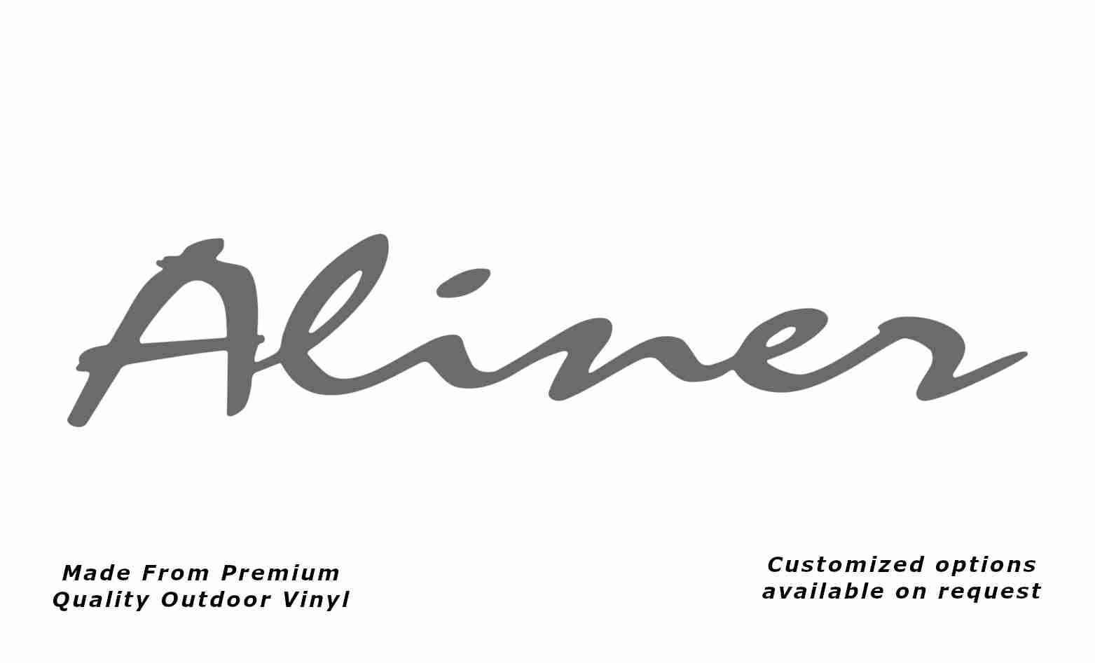 Avan aliner caravan replacement vinyl decal sticker in silver grey.