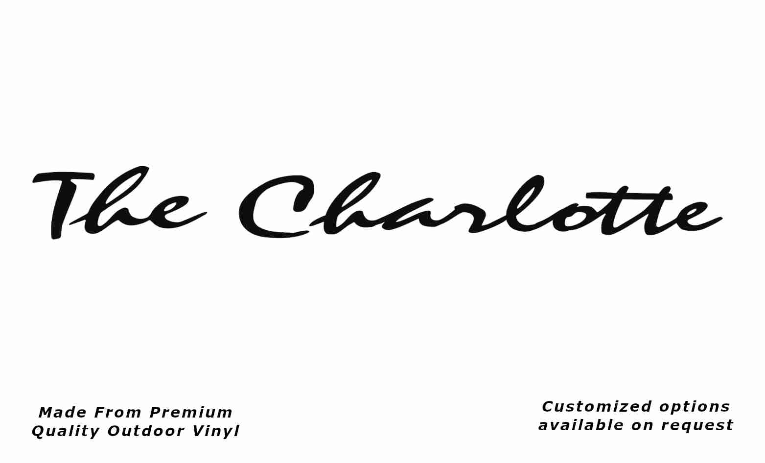 Avan the charlotte caravan replacement vinyl decal sticker in black.