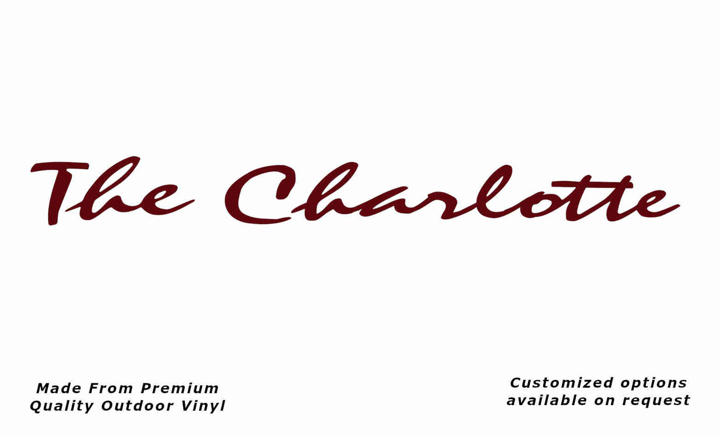 Avan the charlotte caravan replacement vinyl decal sticker in purple red.