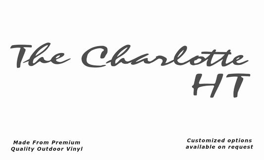 Avan the charlotte ht caravan replacement vinyl decal sticker in dark grey.