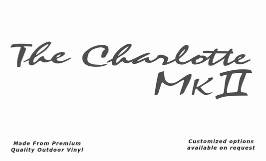 Avan the charlotte mk ii caravan replacement vinyl decal sticker in dark grey.