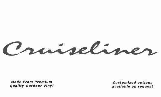 Avan cruiseliner caravan replacement vinyl decal sticker in dark grey.