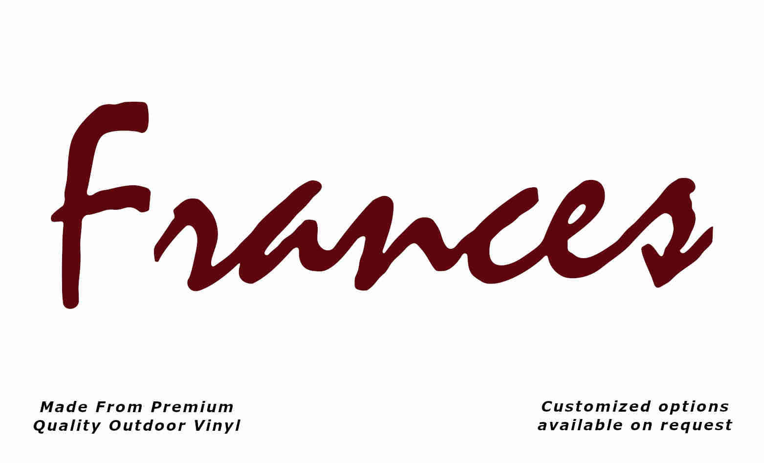 Avan frances caravan replacement vinyl decal sticker in purple red.