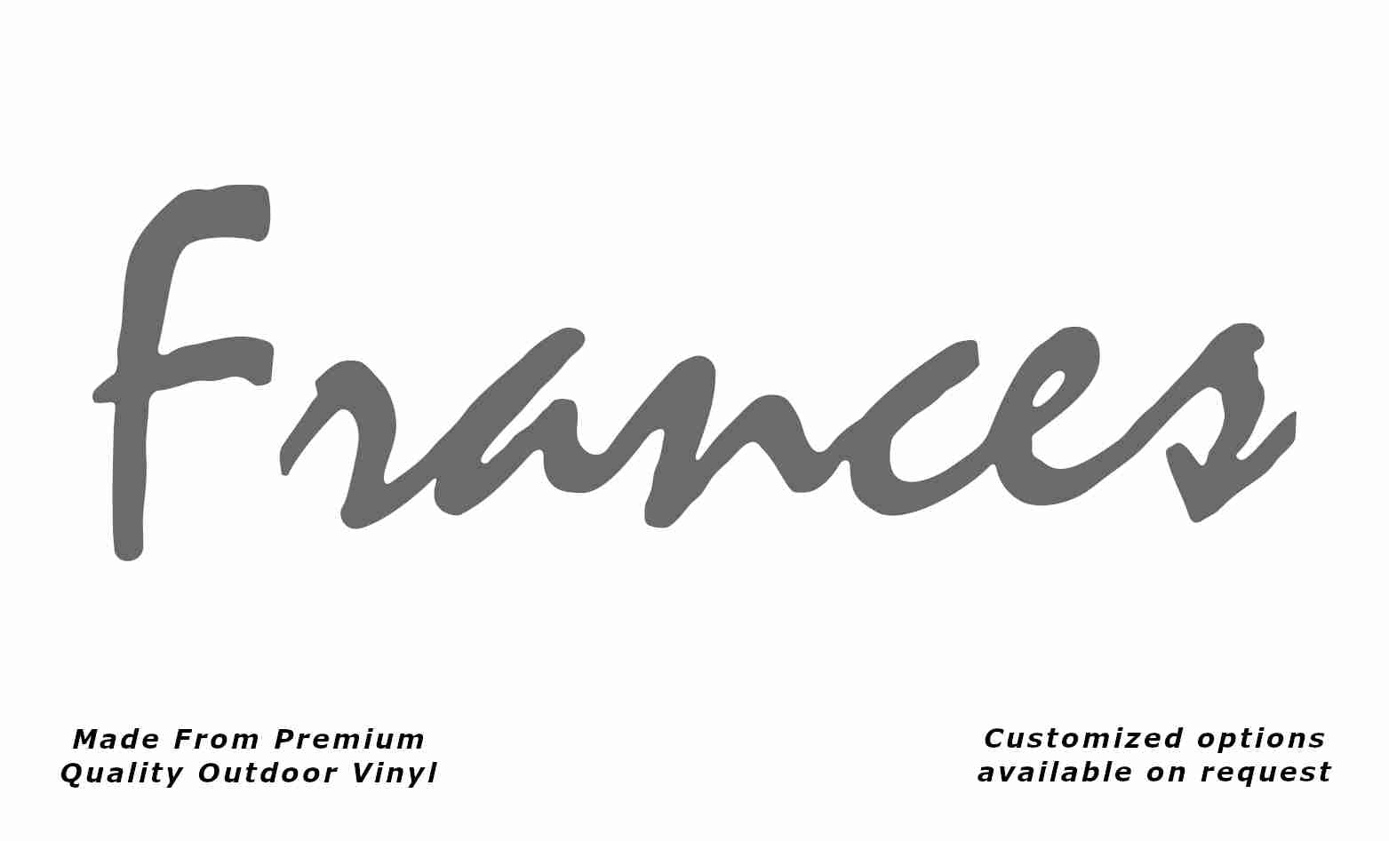 Avan frances caravan replacement vinyl decal sticker in silver grey.