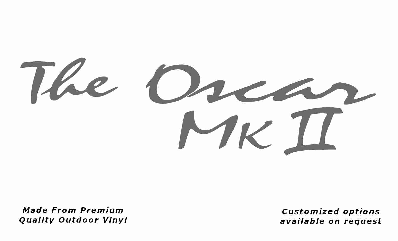 Avan the oscar mk ii caravan replacement vinyl decal sticker in silver grey.