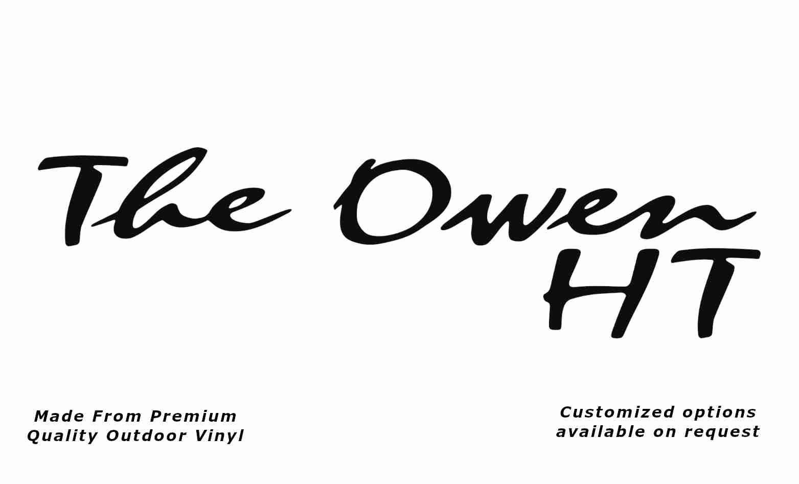 Avan the owen ht caravan replacement vinyl decal sticker in black.