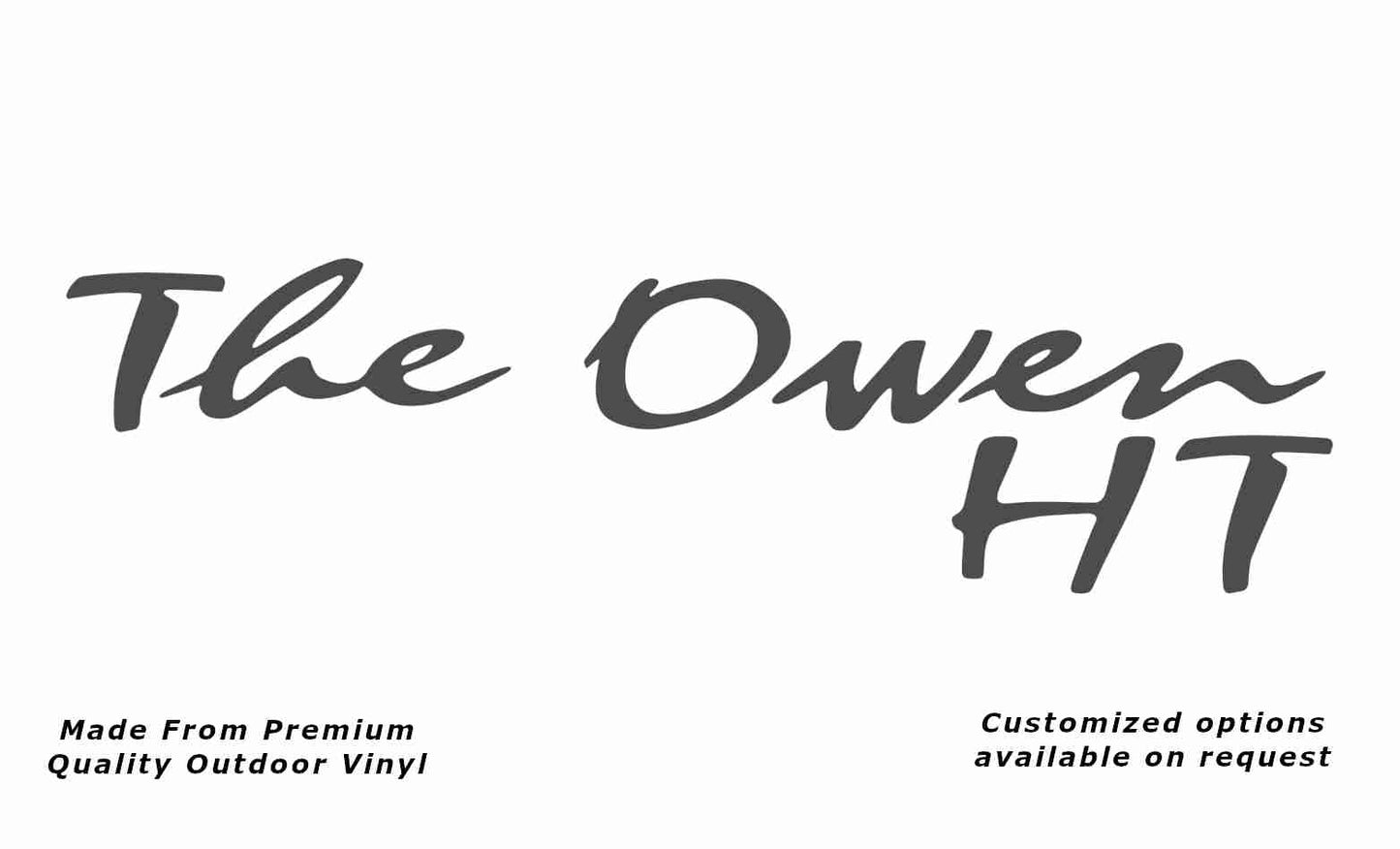 Avan the owen ht caravan replacement vinyl decal sticker in dark grey.