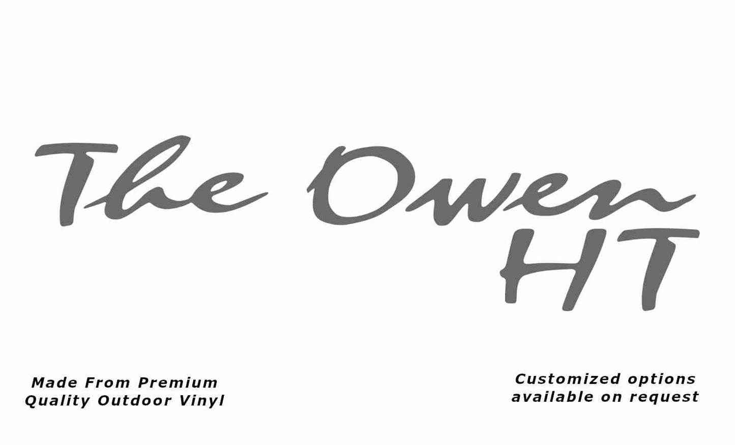 Avan the owen ht caravan replacement vinyl decal sticker in silver grey.