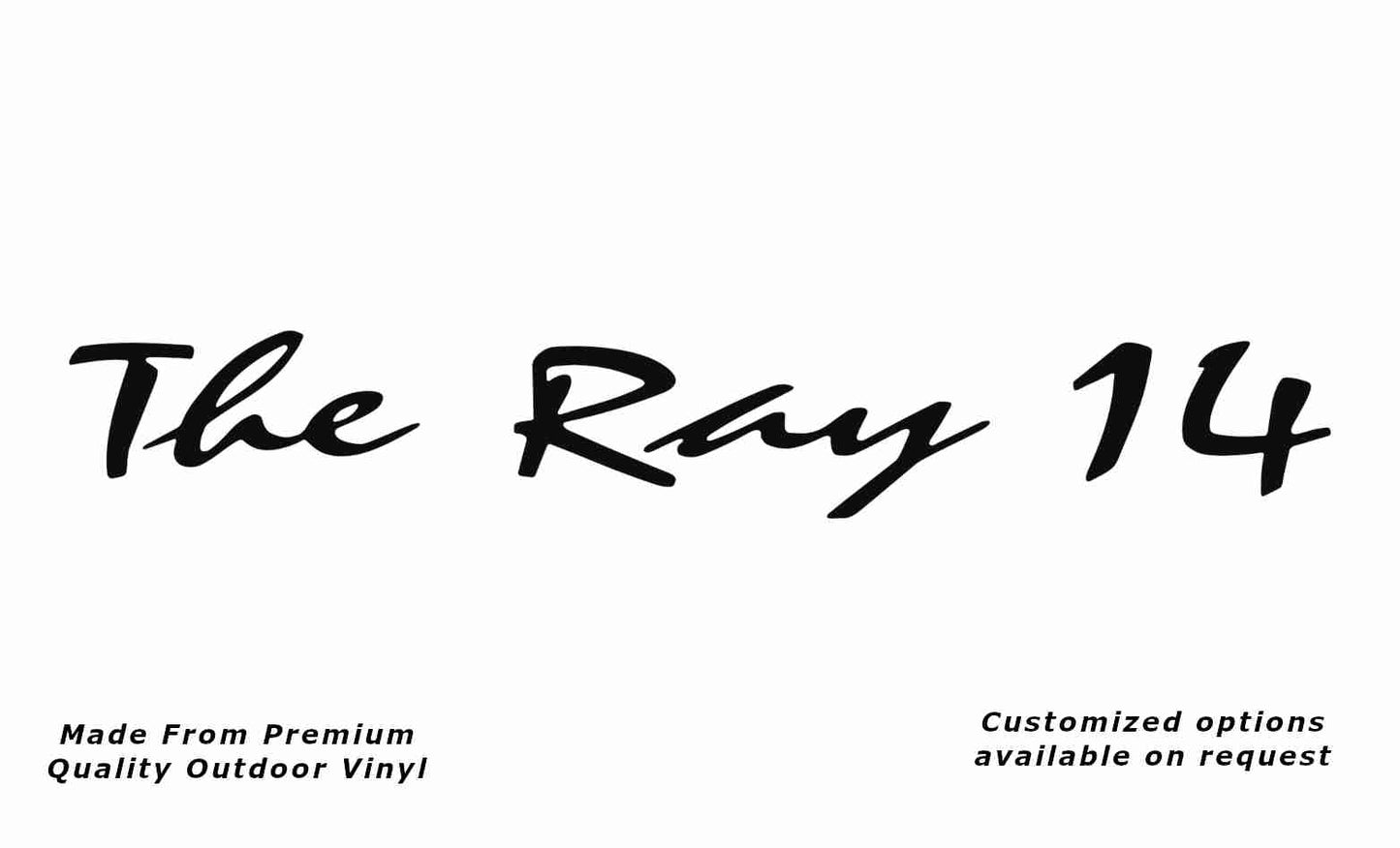 Avan the ray 14 caravan replacement vinyl decal sticker in black.