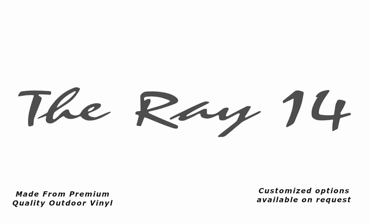 Avan the ray 14 caravan replacement vinyl decal sticker in dark grey.