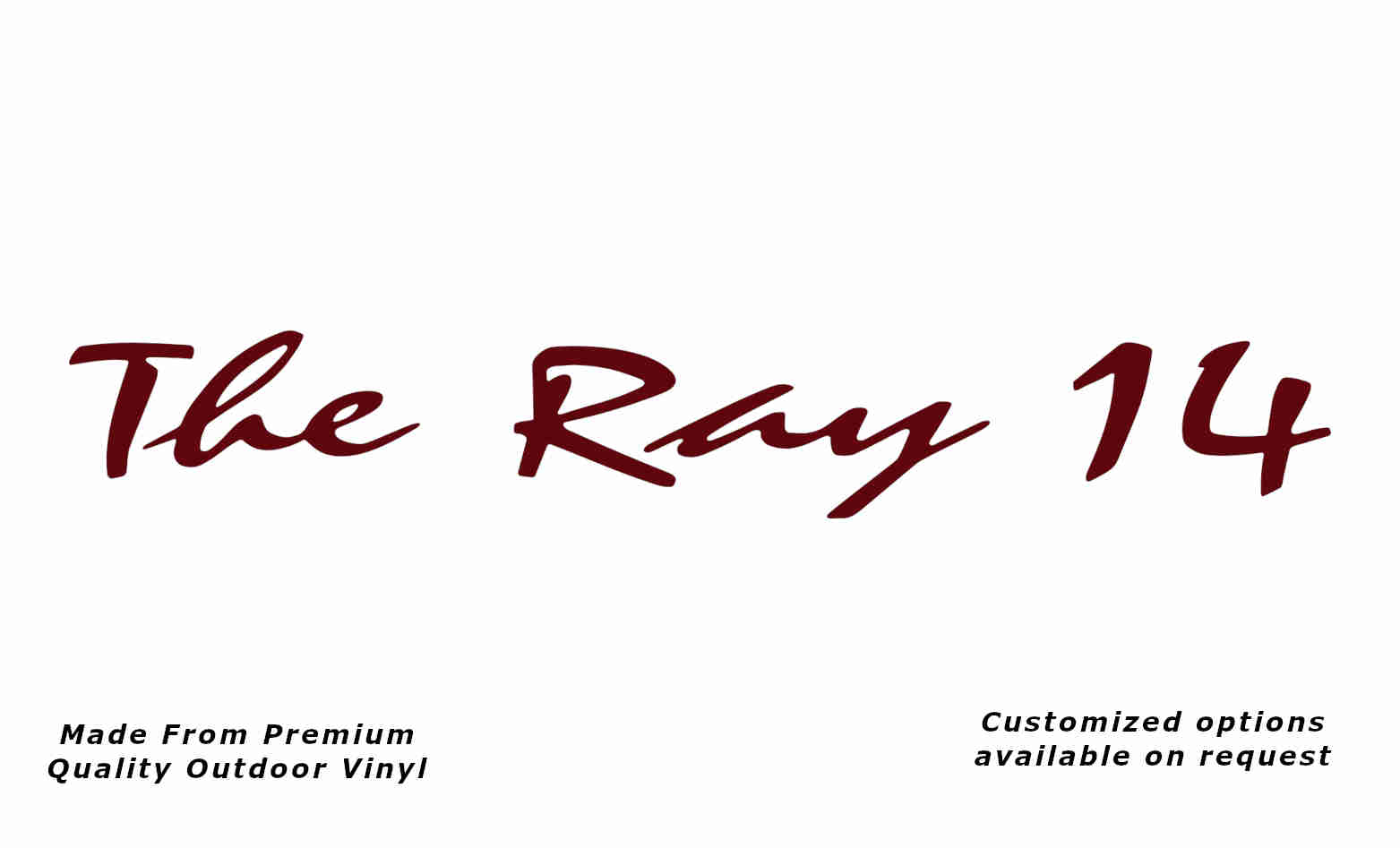 Avan the ray 14 caravan replacement vinyl decal sticker in purple red.