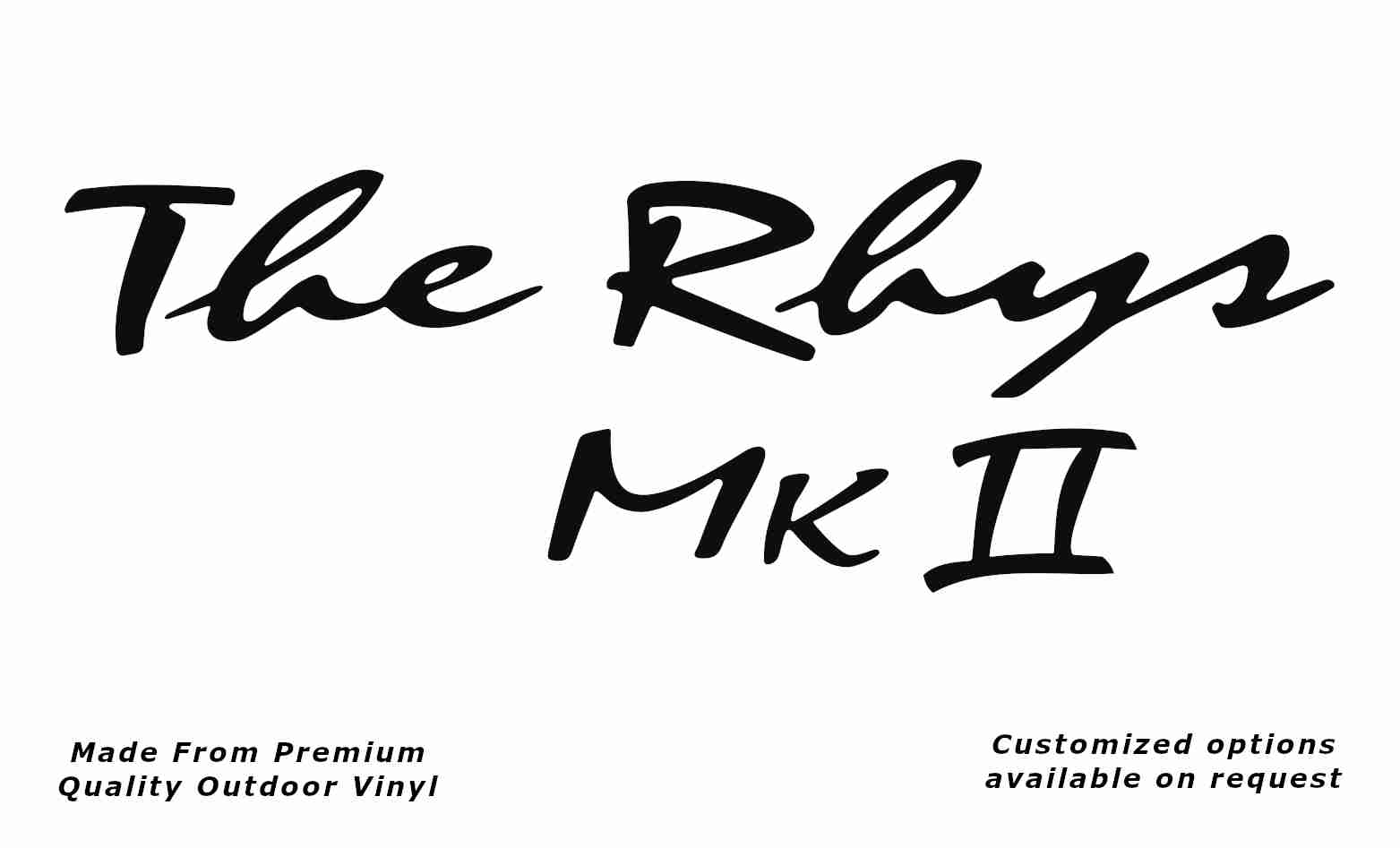 Avan the rhys mk ii caravan replacement vinyl decal sticker in black.