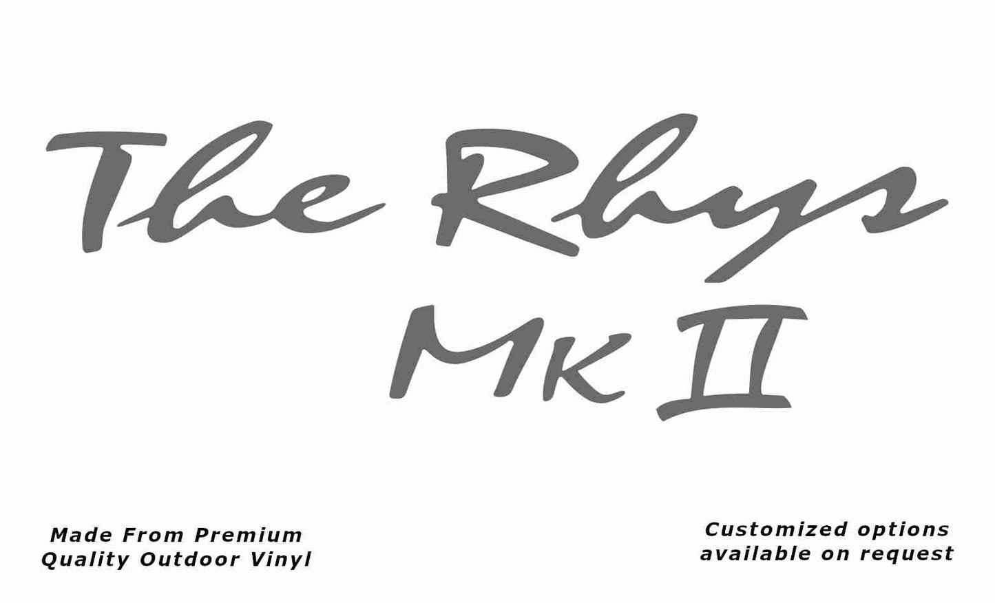 Avan the rhys mk ii caravan replacement vinyl decal sticker in silver grey.