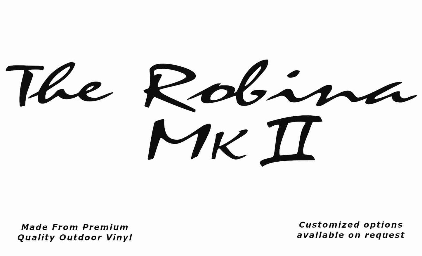 Avan the robina mk ii caravan replacement vinyl decal sticker in black.