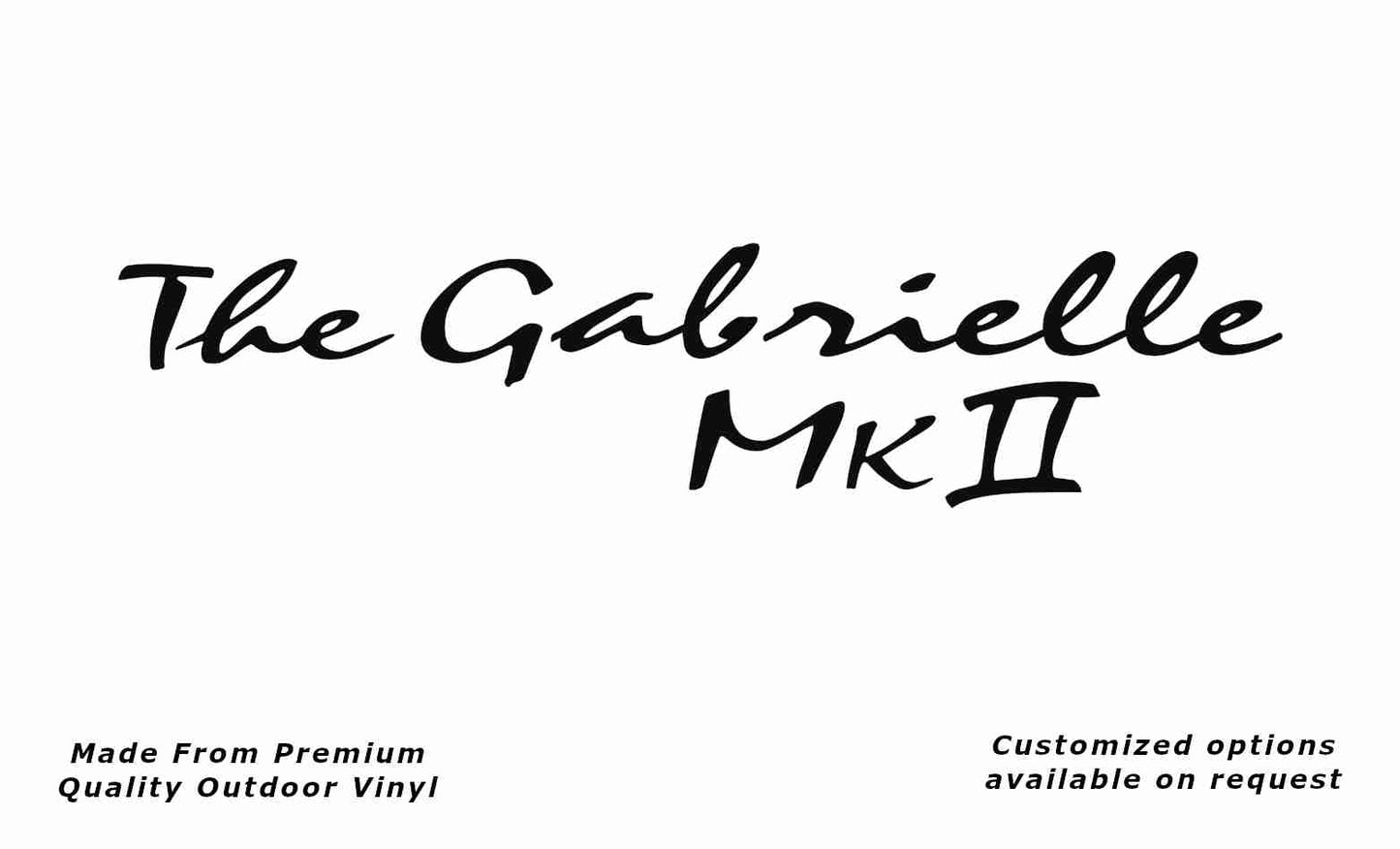 Avan the gabrielle mkii caravan replacement vinyl decal sticker in black.