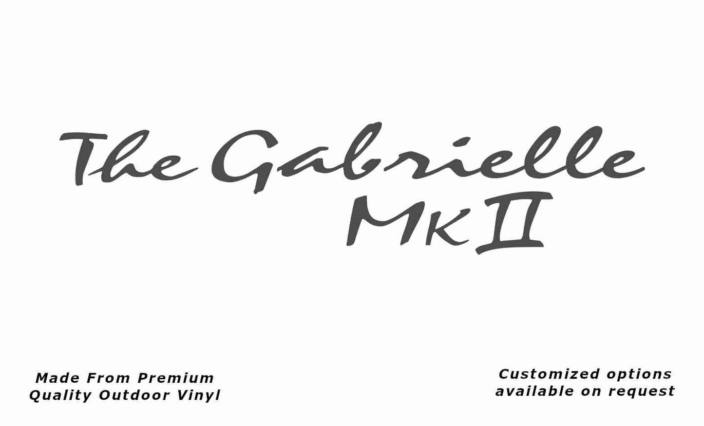 Avan the gabrielle mkii caravan replacement vinyl decal sticker in dark grey.