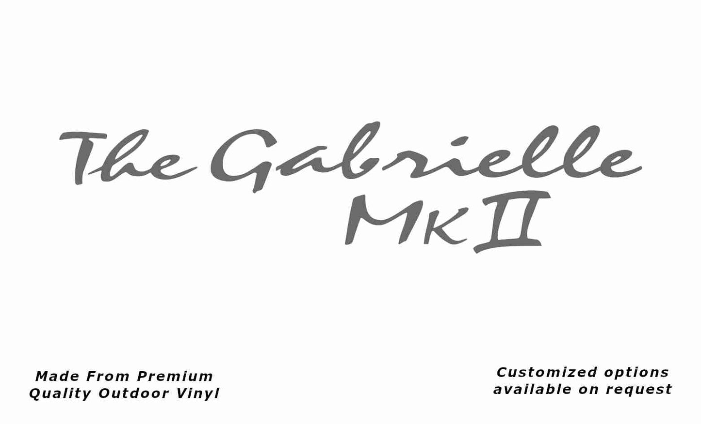 Avan the gabrielle mkii caravan replacement vinyl decal sticker in silver grey.