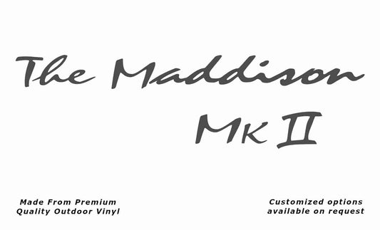 Avan the maddison mkii caravan replacement vinyl decal sticker in dark grey.