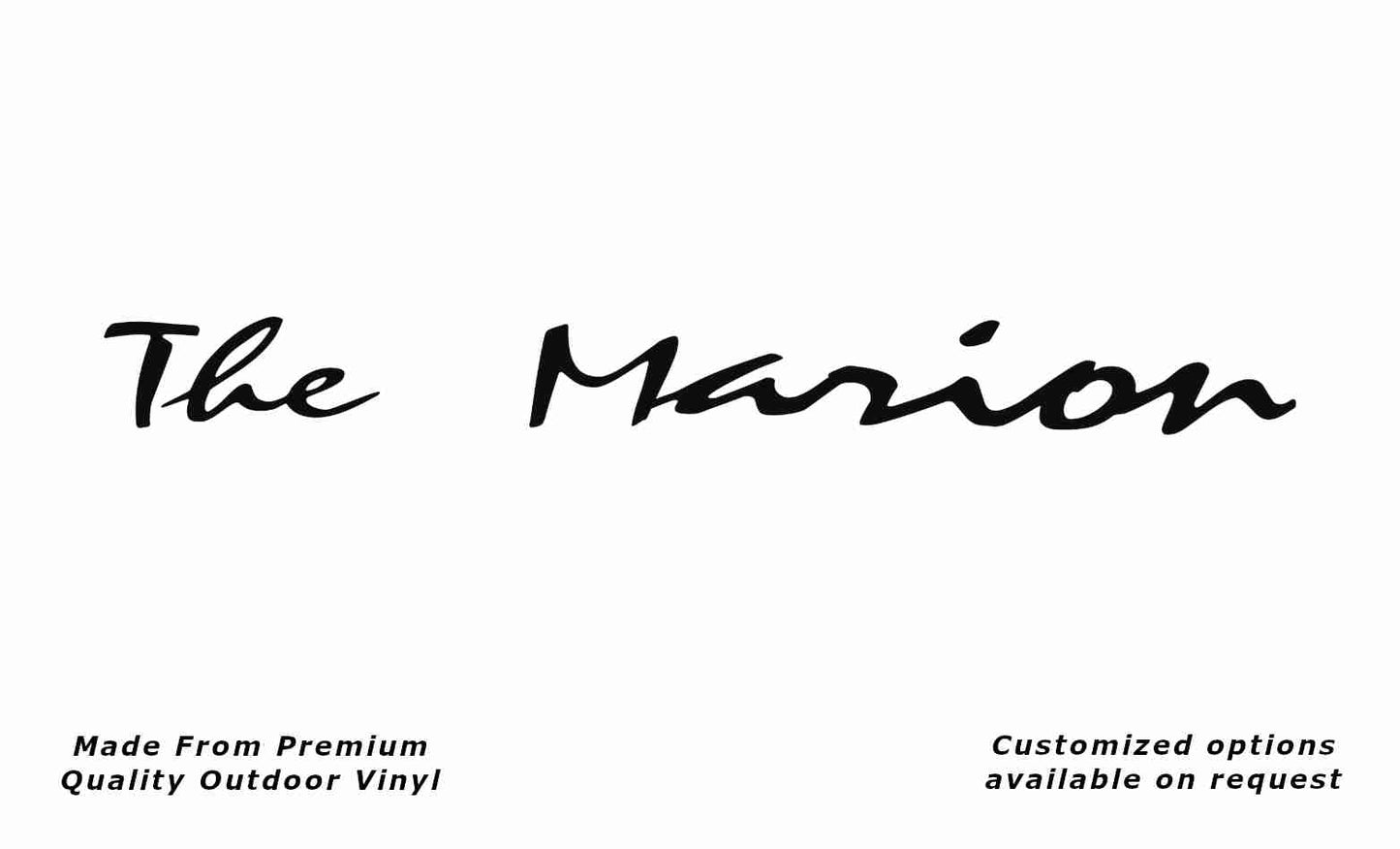 Avan the marion caravan replacement vinyl decal sticker in black.