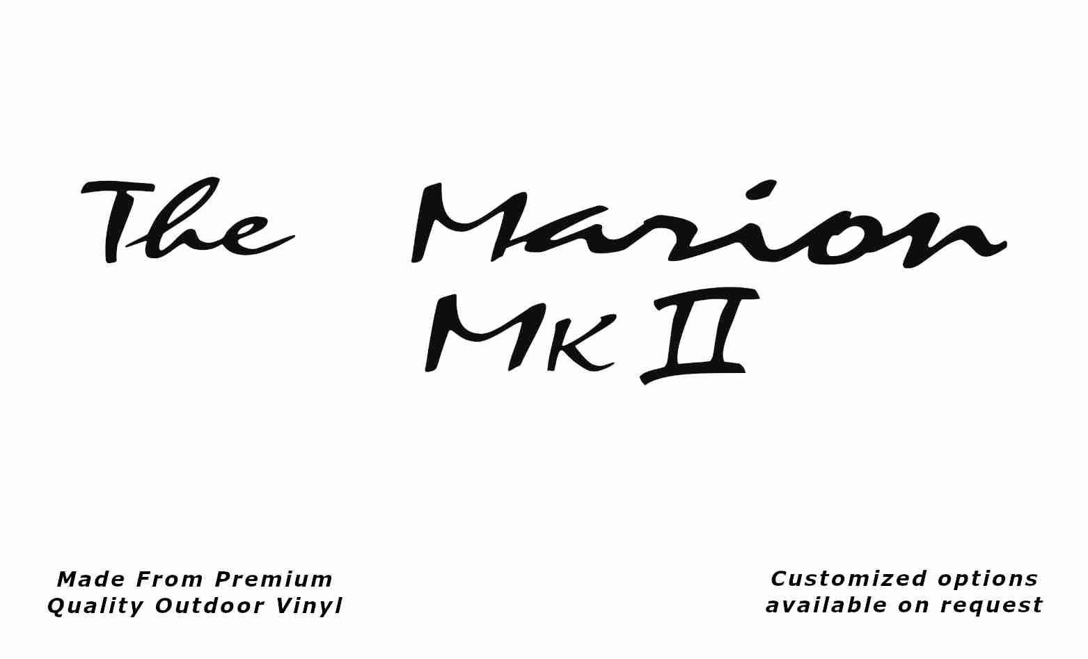 Avan the marion mkii caravan replacement vinyl decal sticker in black.