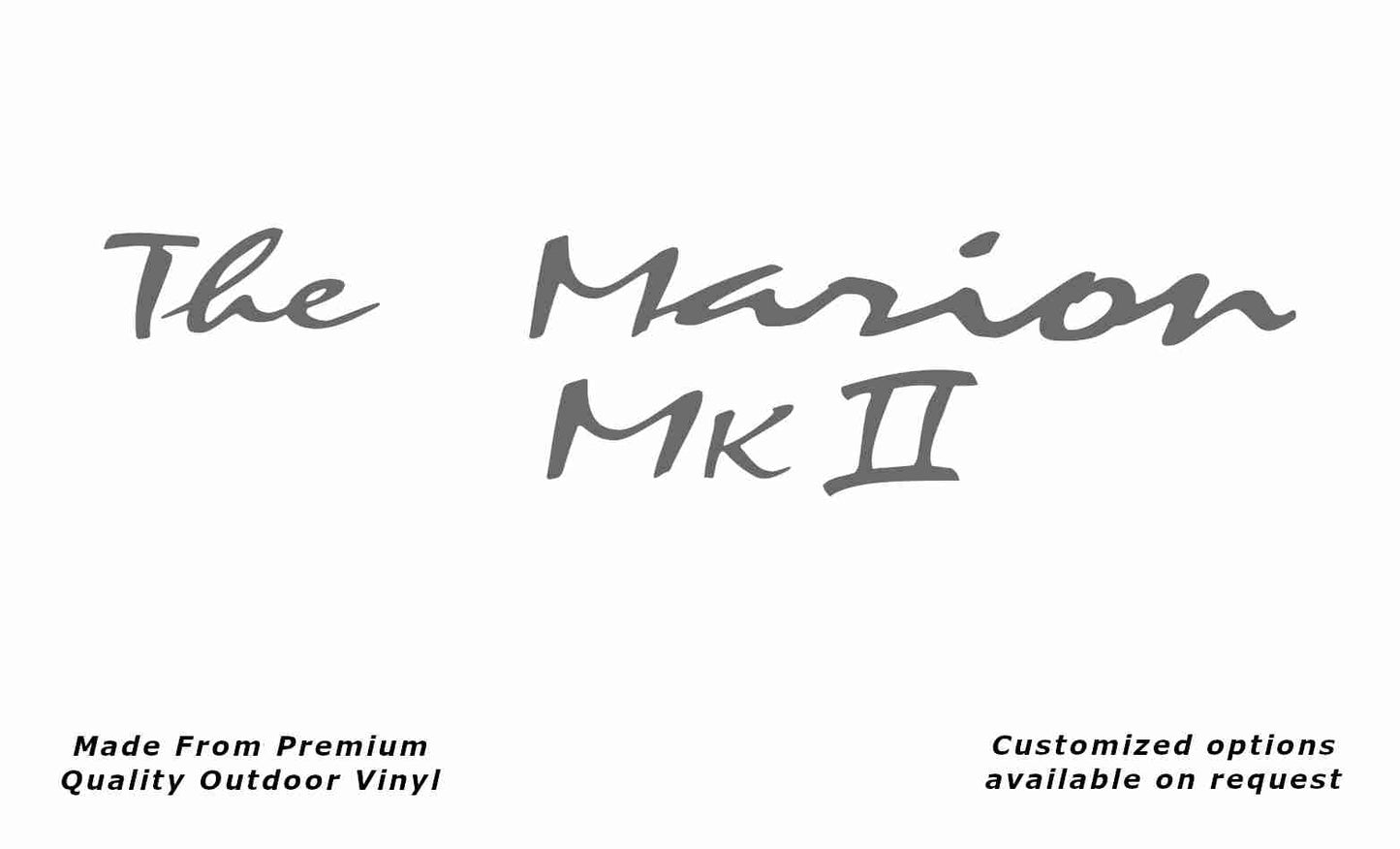 Avan the marion mkii caravan replacement vinyl decal sticker in silver grey.