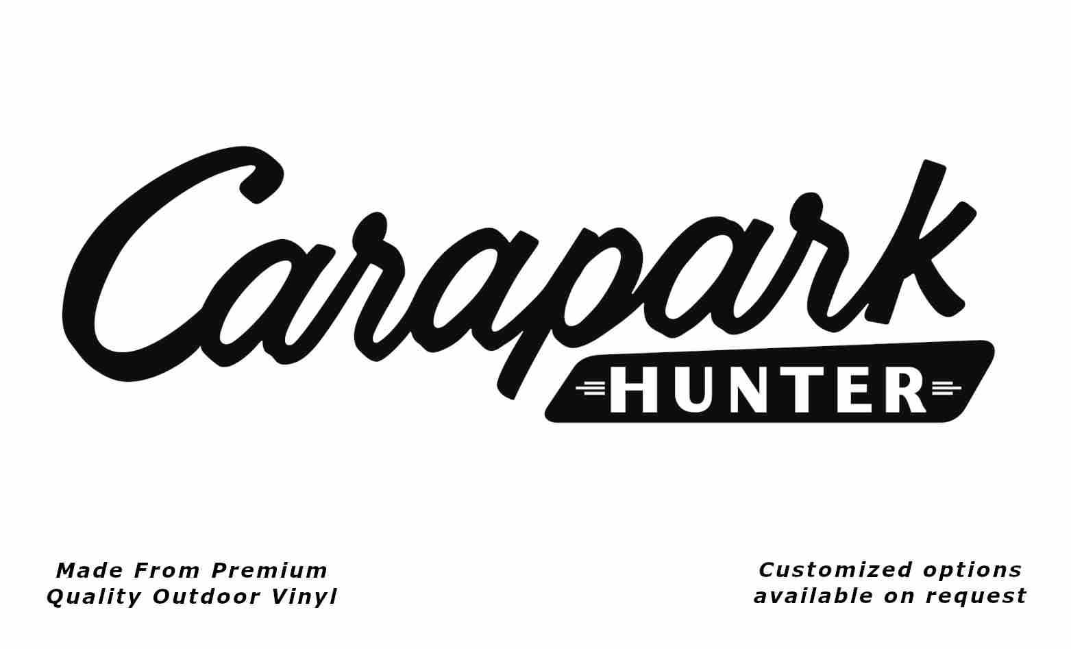 Carapark hunter plain caravan replacement vinyl decal sticker in black.