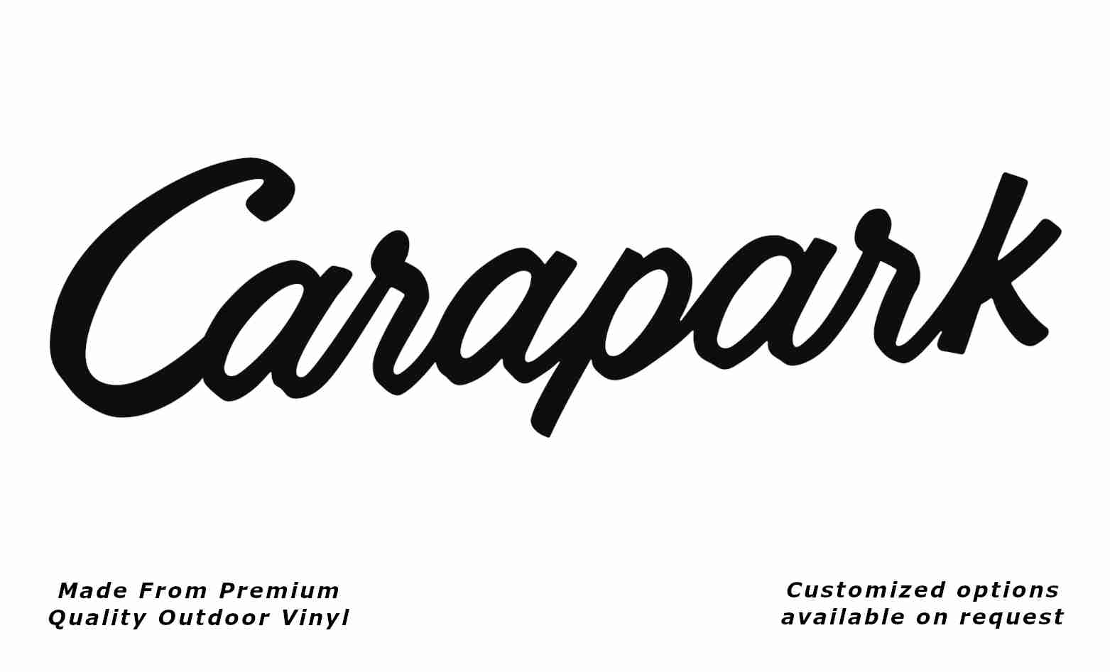 Carapark v1 caravan replacement vinyl decal sticker in black.