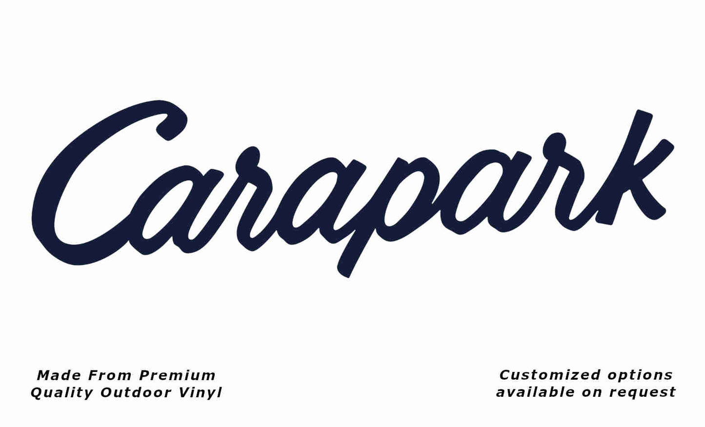 Carapark v1 caravan replacement vinyl decal sticker in deep sea blue.