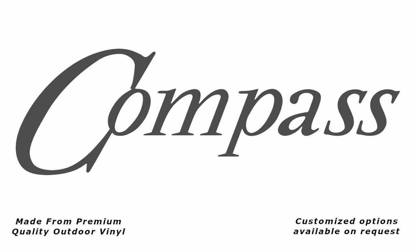 Compass caravan replacement vinyl decal sticker in dark grey.