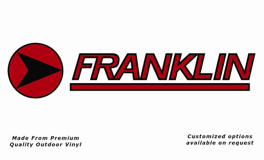 Franklin arrowhead v2 caravan replacement vinyl decal sticker in black and red.