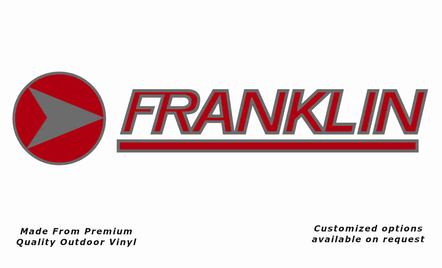 Franklin arrowhead v2 caravan replacement vinyl decal sticker in silver grey and red.