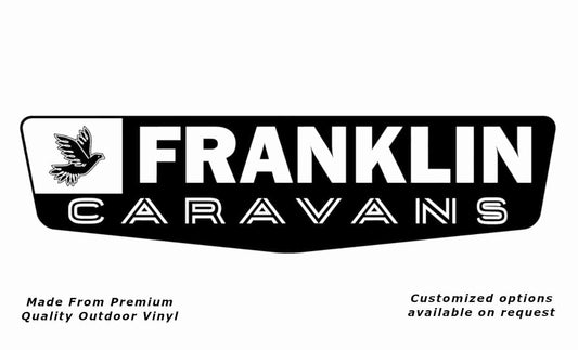 Franklin caravans v1 caravan replacement vinyl decal sticker in black.