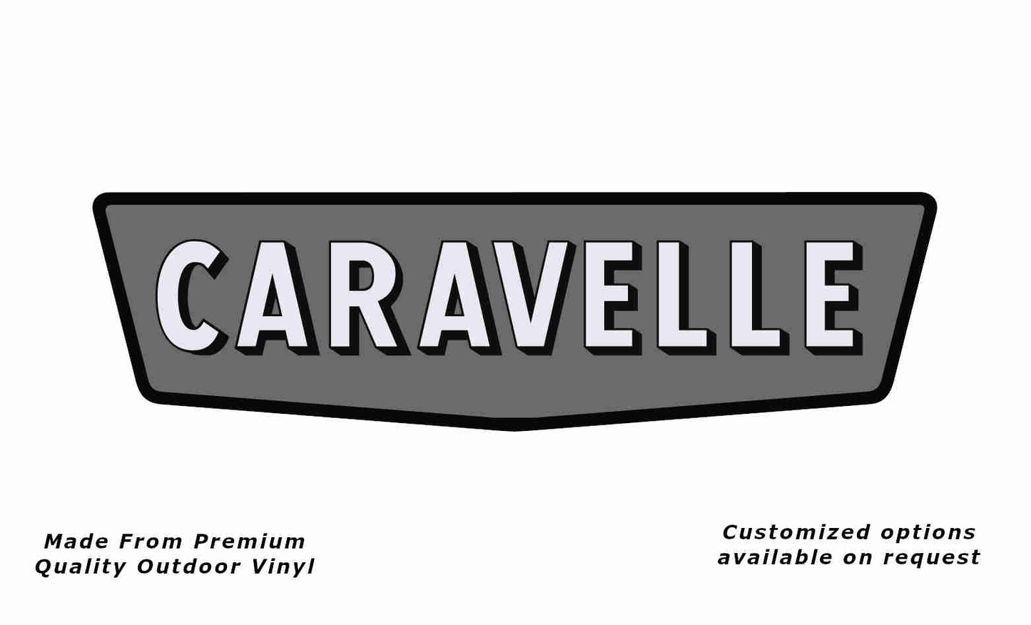 Franklin caravelle caravan replacement vinyl decal sticker in black and silver grey.