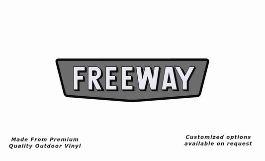 Franklin freeway caravan replacement vinyl decal sticker in black and silver grey.