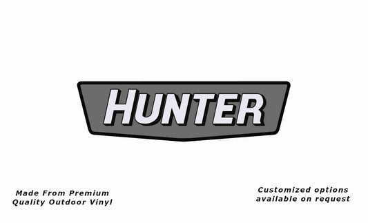 Franklin hunter caravan replacement vinyl decal sticker in black and silver grey.