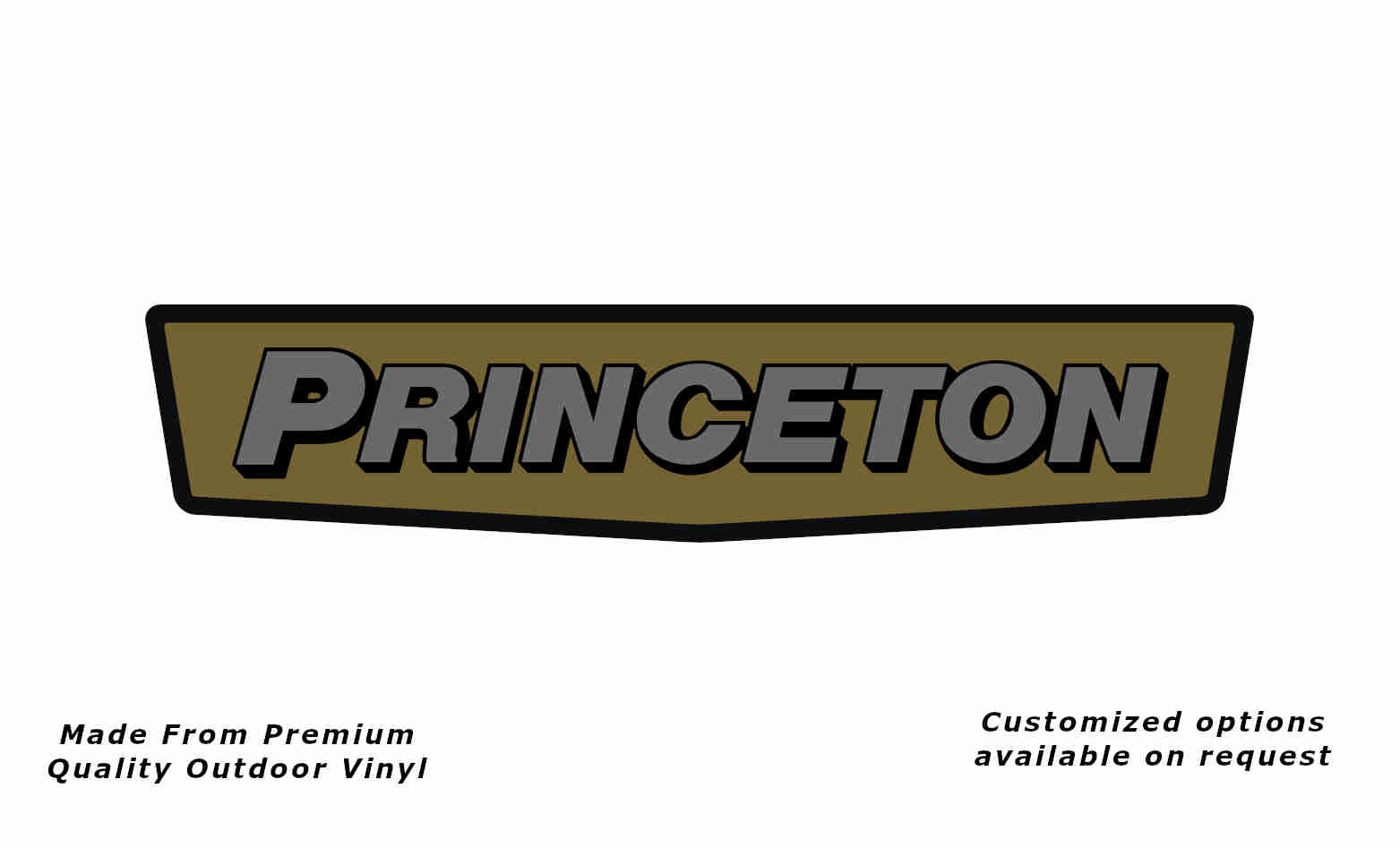 Franklin princeton caravan replacement vinyl decal sticker in black, gold and silver grey.