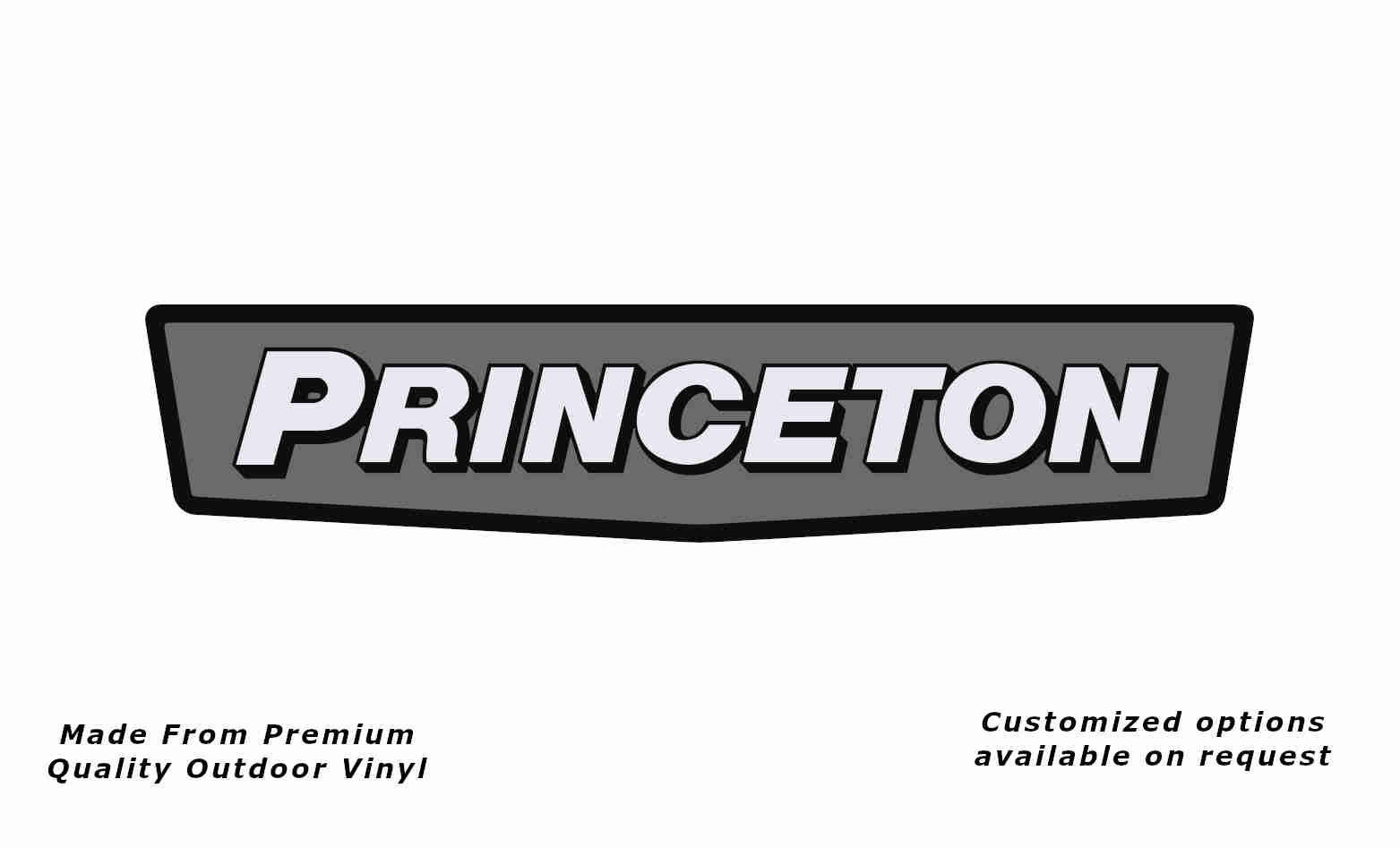 Franklin princeton caravan replacement vinyl decal sticker in black, silver grey and white.