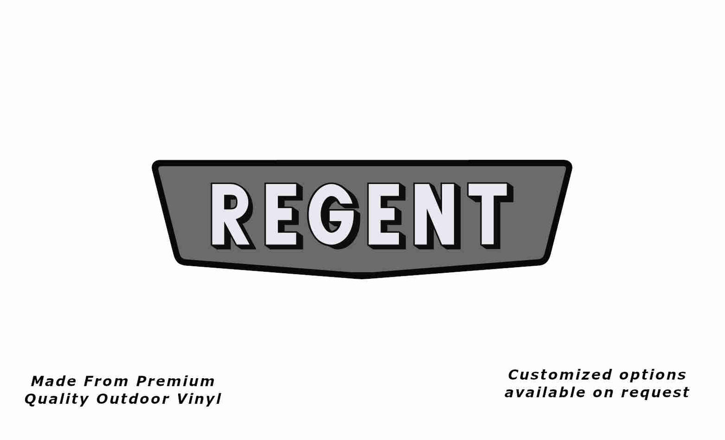 Franklin regent caravan replacement vinyl decal sticker in black and silver grey.