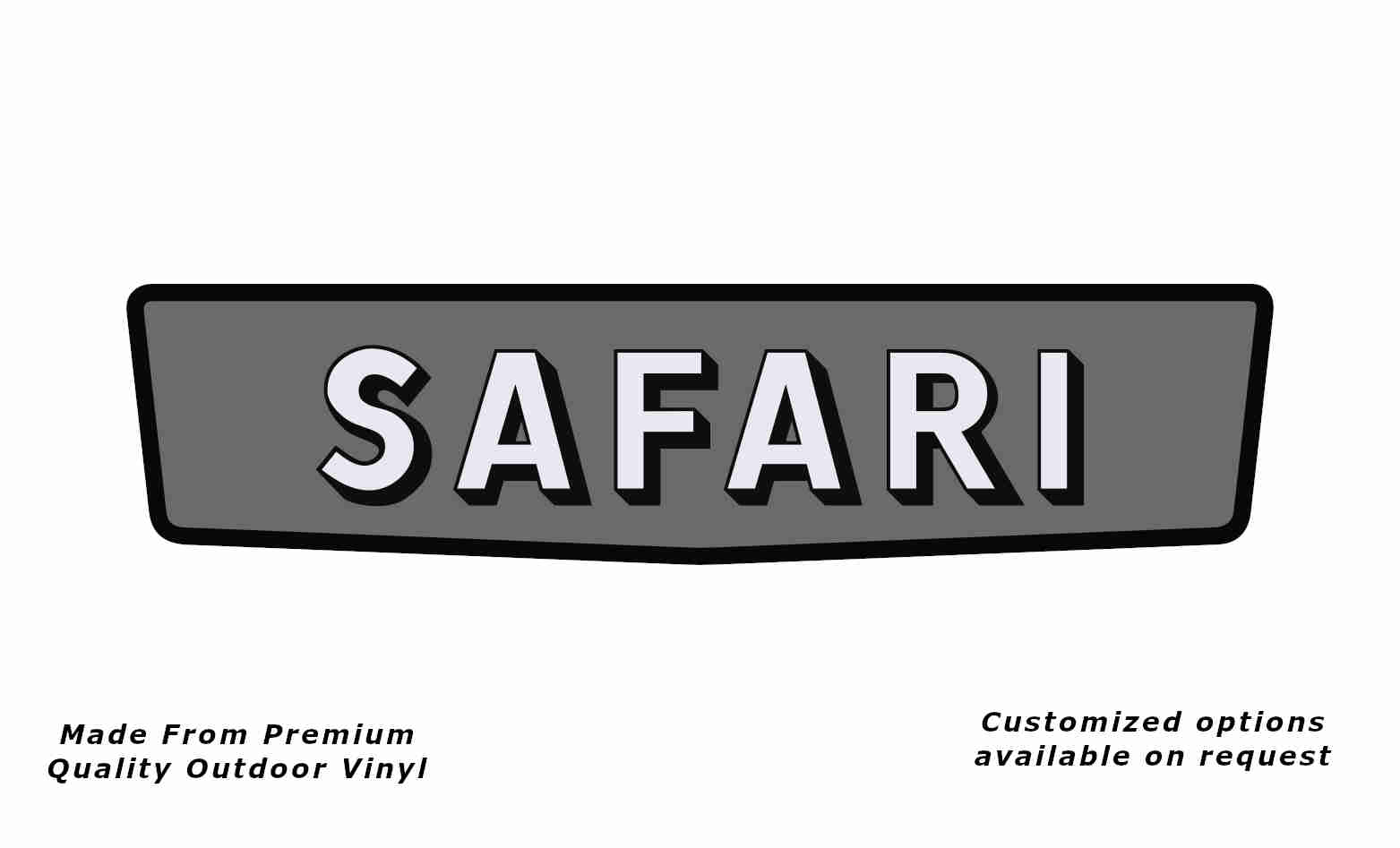 Franklin safari caravan replacement vinyl decal sticker in black, white & silver grey.