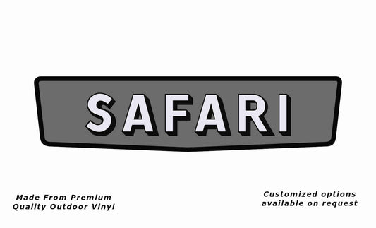 Franklin safari caravan replacement vinyl decal sticker in black, white & silver grey.