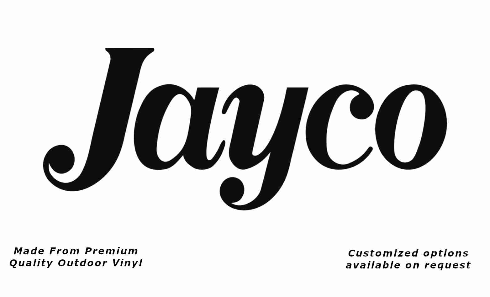 Jayco 1980+ caravan replacement vinyl decal sticker in black.