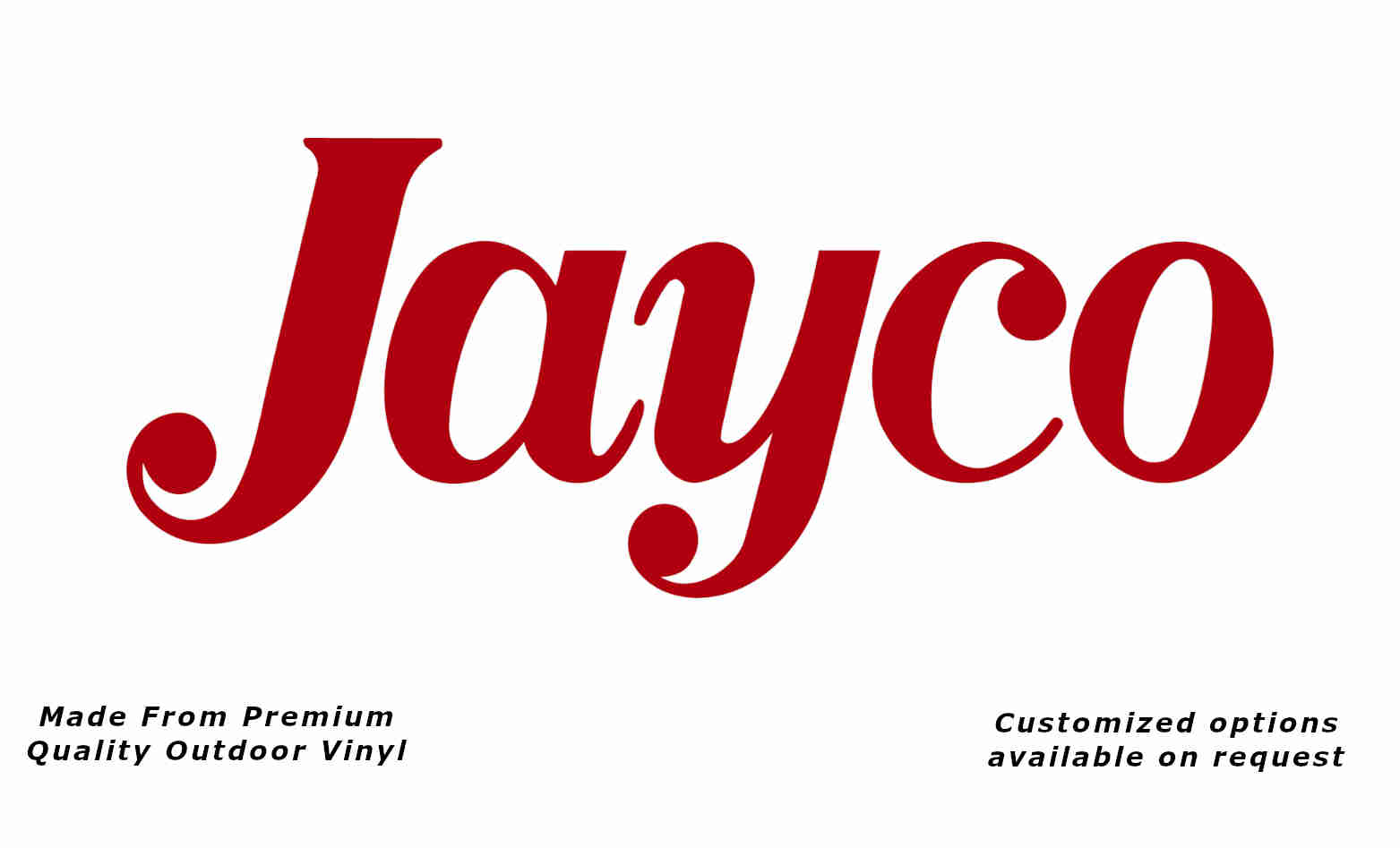 Jayco 1980+ caravan replacement vinyl decal sticker in red.