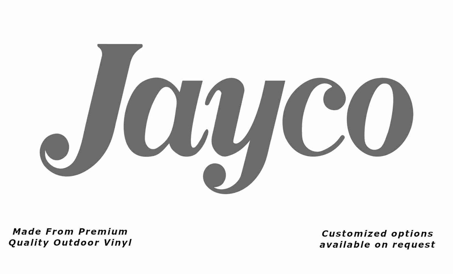 Jayco 1980+ caravan replacement vinyl decal sticker in silver grey.