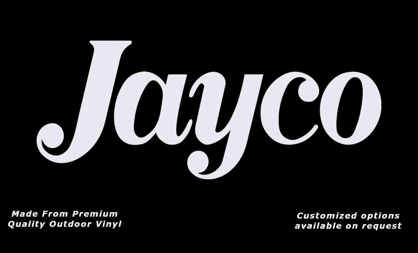 Jayco 1980+ caravan replacement vinyl decal sticker in white.