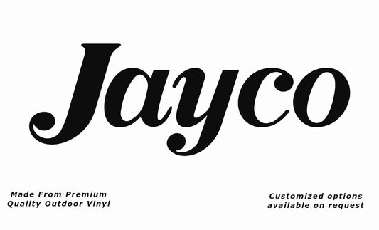 Jayco 1990s caravan replacement vinyl decal sticker in black.