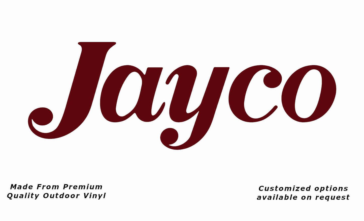 Jayco 1990s caravan replacement vinyl decal sticker in purple red.