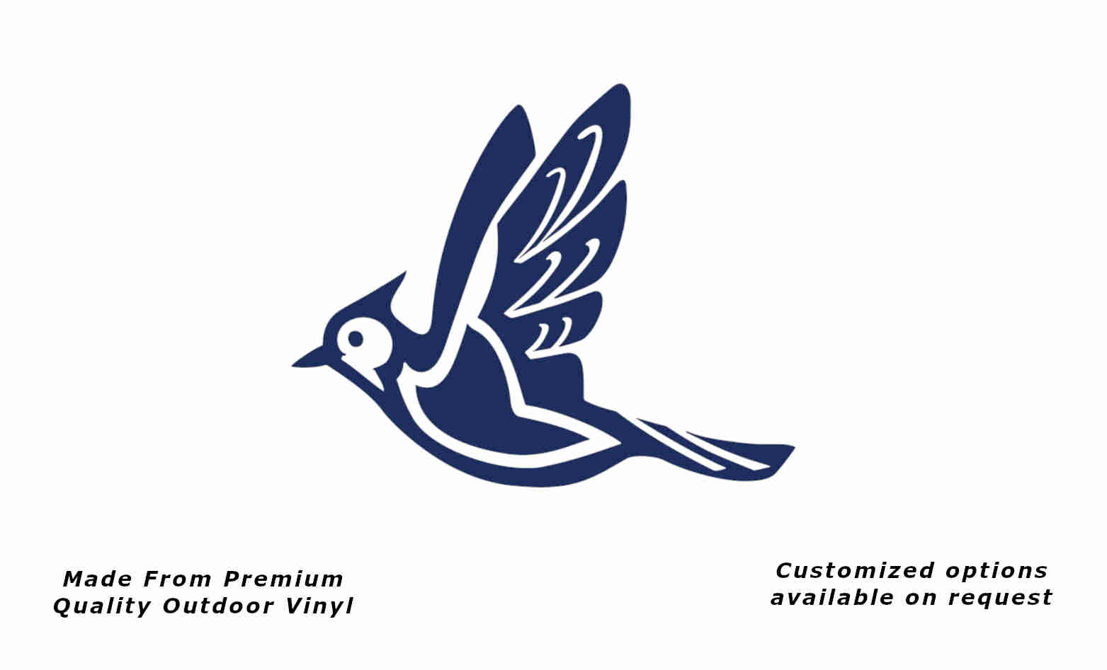 Jayco 1990s bird v1 left caravan replacement vinyl decal sticker in dark blue.