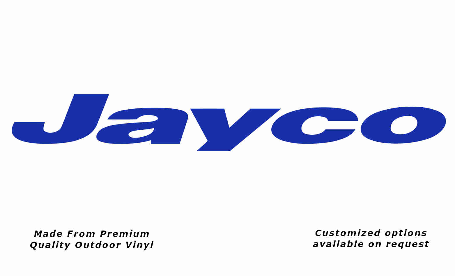 Jayco 1998-2010 caravan replacement vinyl decal sticker in brilliant blue.